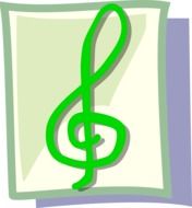 green treble clef as a graphic image