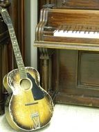 vintage yellow guitar