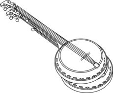 black and white picture banjo