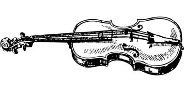 violin on a white background