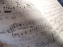 sheet music on paper for piano