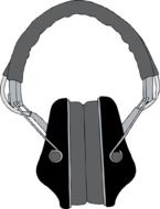 big headphones as a drawing