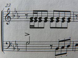 sheet music on a white paper