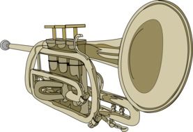 trumpet, horn, illustration