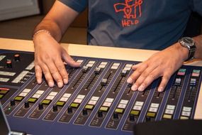 mixer studio and hand