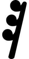graphic image of a musical note with ponytails