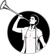 man with fanfare as a graphic illustration