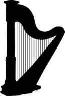 graphic image of a black harp