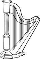 Silhouette of harp