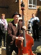 street musician with a cello