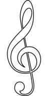 white silhouette of a treble clef