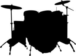 drum set music silhouette drawing