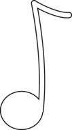 Silhouette of a musical note
