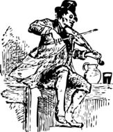 black and white image of a violinist