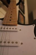 White beautiful electric guitar