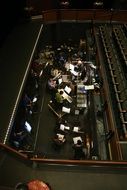 panoramic view of the orchestra pit in the theater