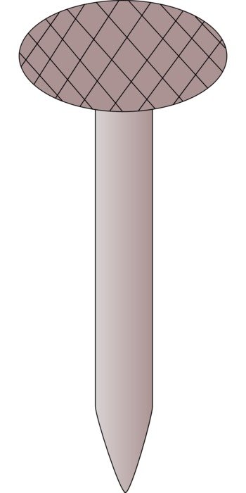 nail on white background