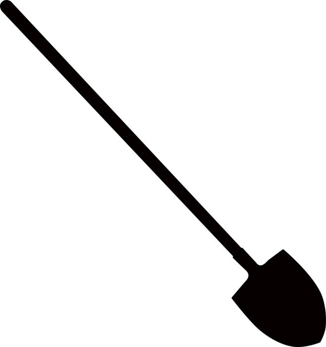 drawing black shovel