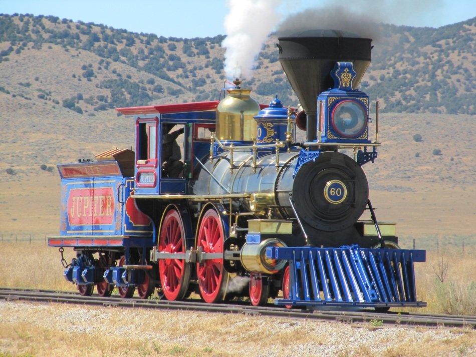the old locomotive on the railroad
