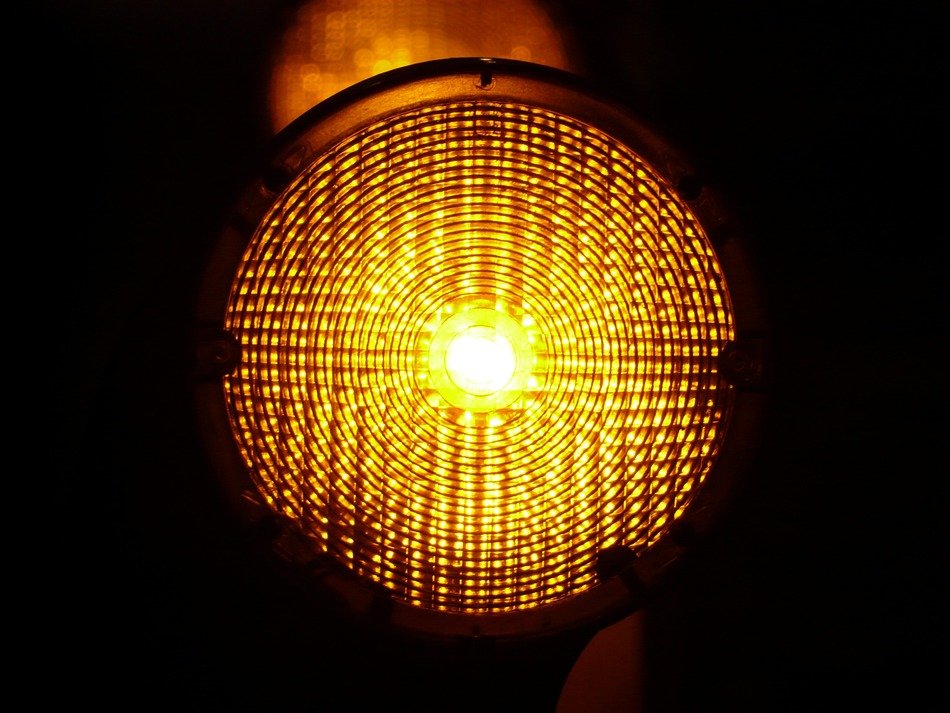 lights on the road on closeup