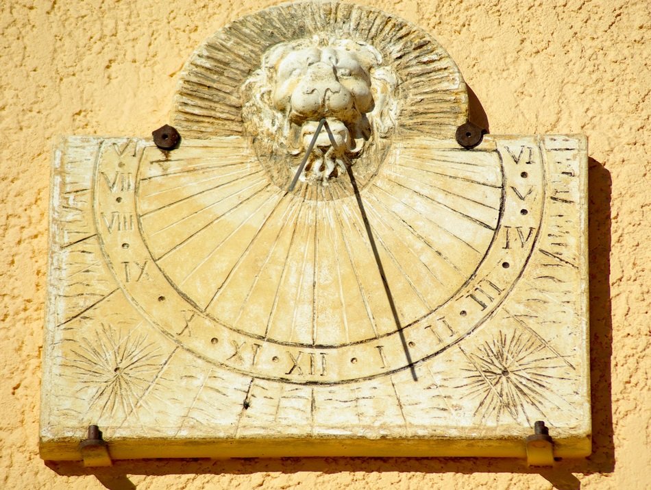 Historically sundial made of pierre
