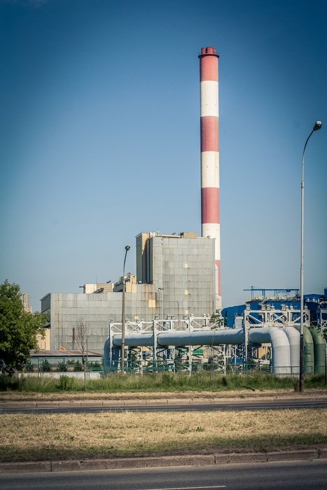 chimney of power station in Poland