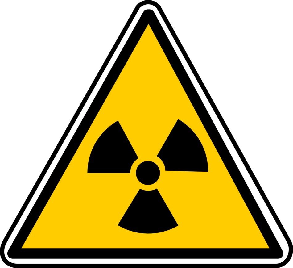 Black and yellow sign of the radioactivity