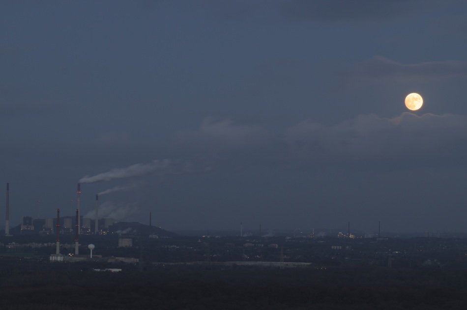 power station and the moon