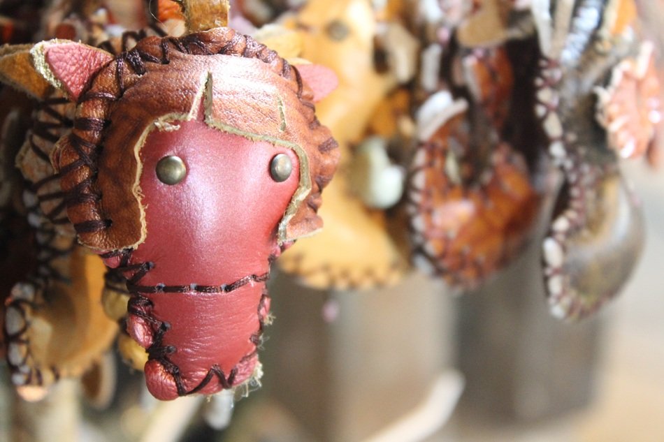 tiny leather horse head, handicraft