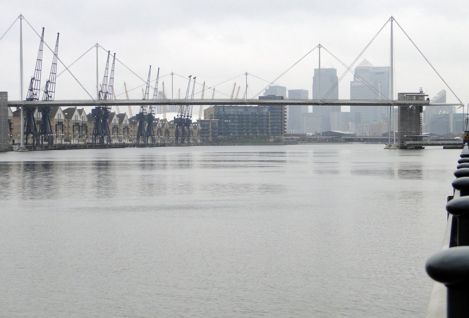 port cranes on the Thames