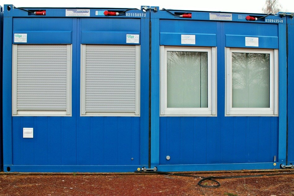 Blue residential containers
