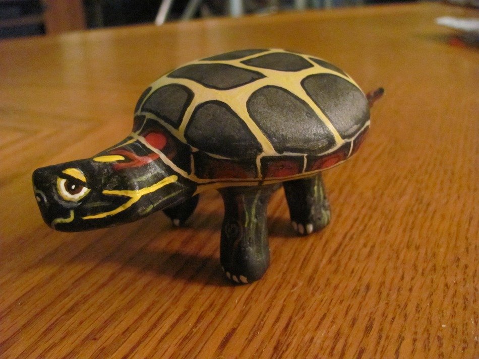 handicraft turtle on the table