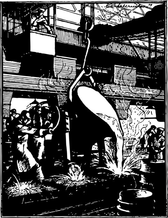 moulds metal pouring drawing