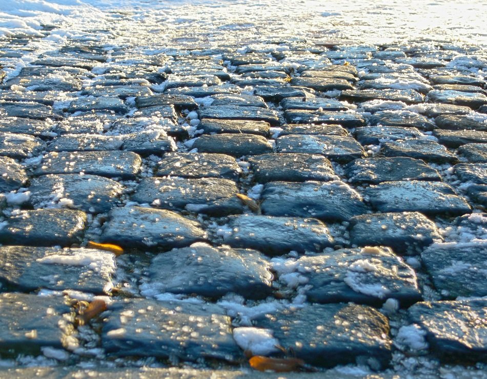 snow on the pavement