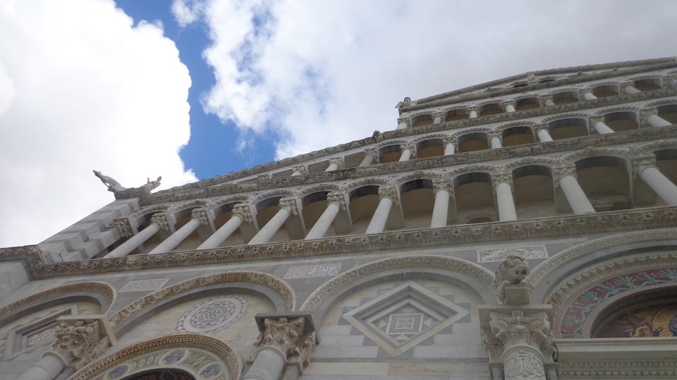 gothic architecture in pisa, bottom view