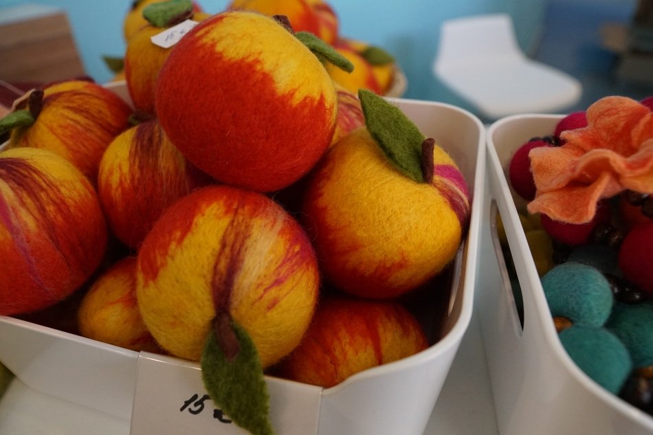 apples on display in Kazakhstan