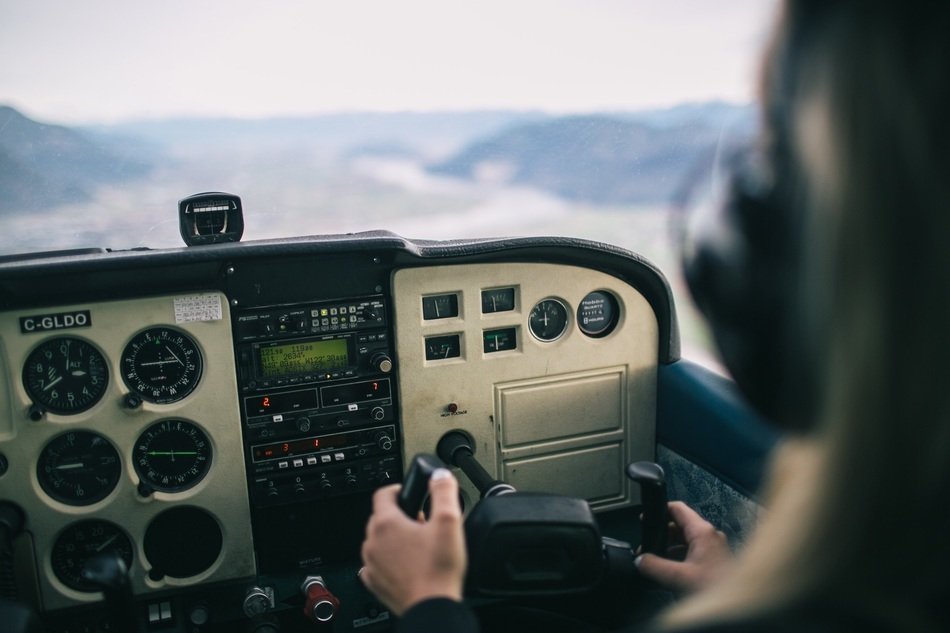 inside view of the cabin of the helicopter