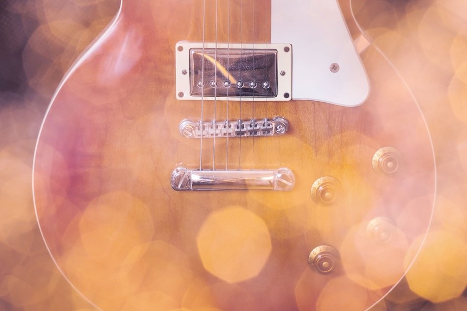 bokeh picture of electric guitar instrument