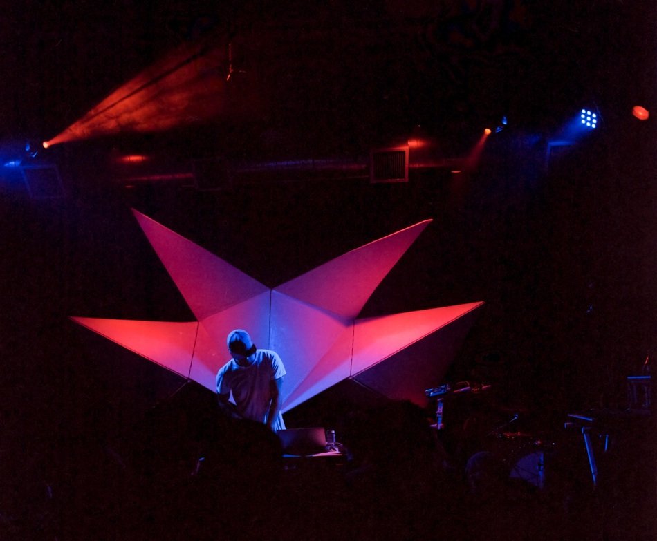 Concert in dark club at night