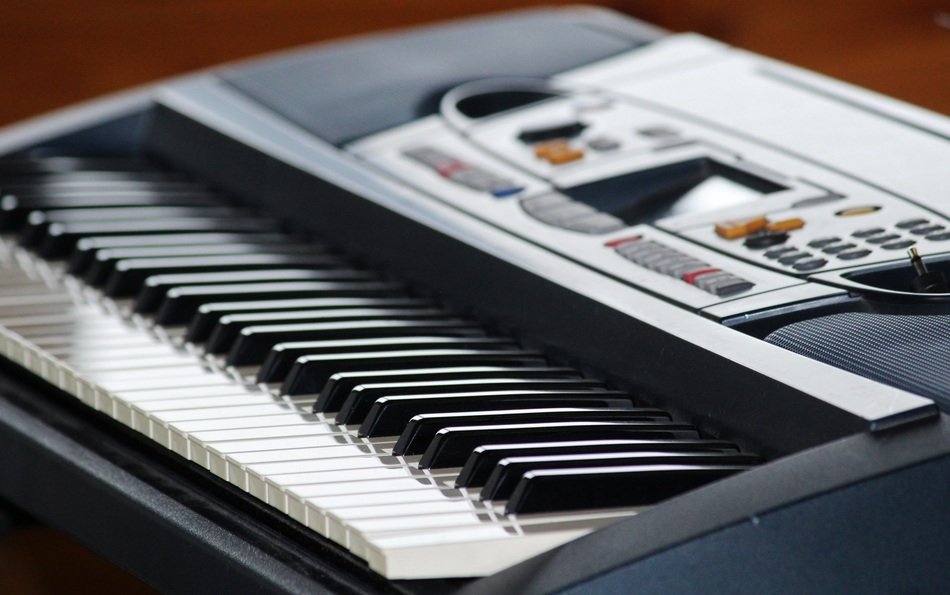Keyboard of epiano close up