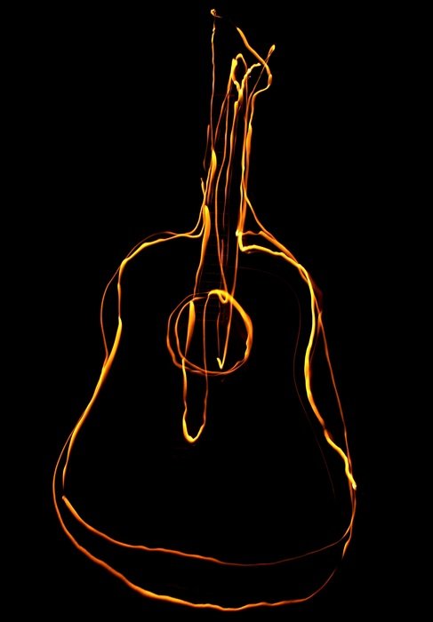light painted guitar