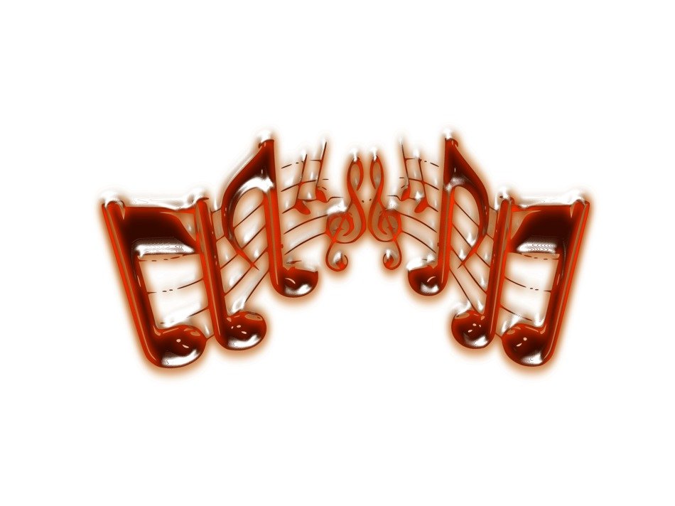 graphic image of bright notes on the stave