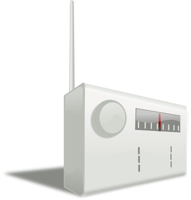 Picture of white radio with antenna