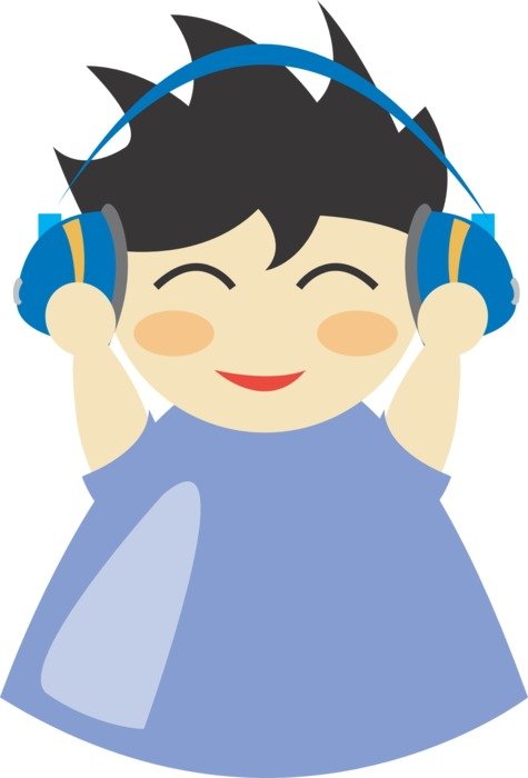 child in earphones