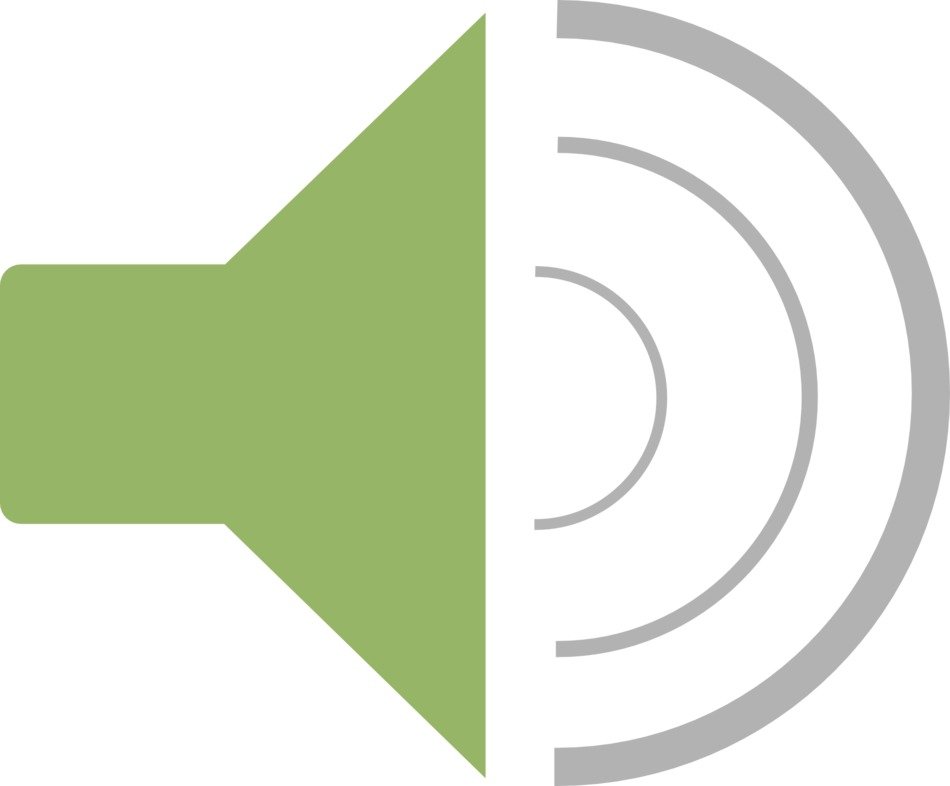 graphic image of green loud speaker