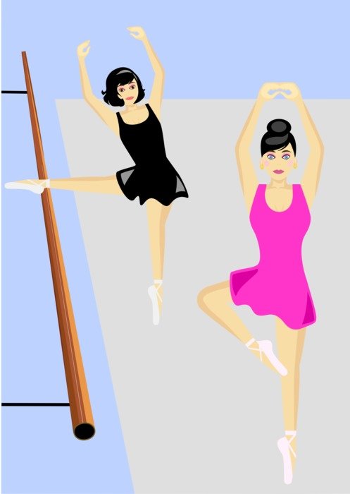 graphic image of two beautiful ballerinas