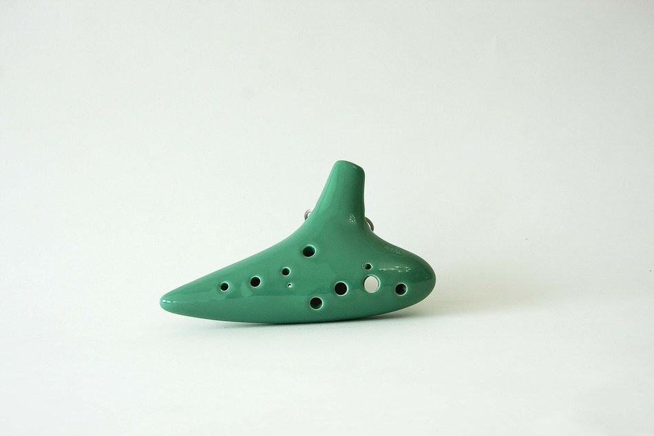 green ceramic ocarina
