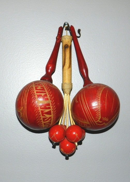 red maracas on the wall