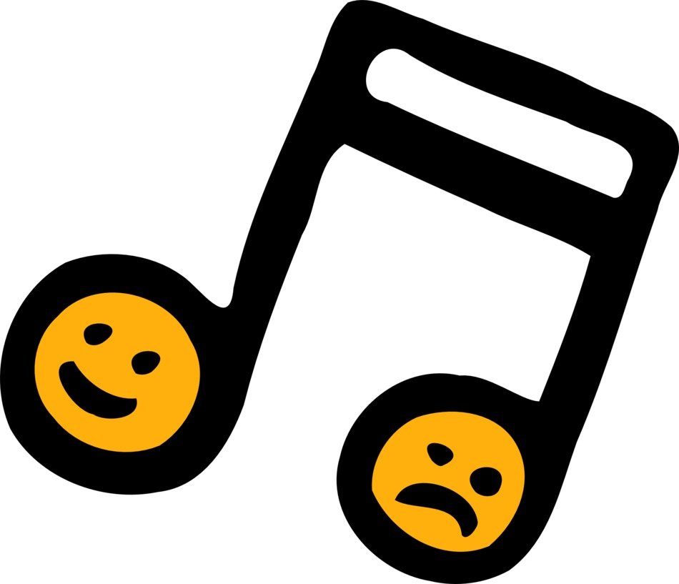 Funny drawing of music notes