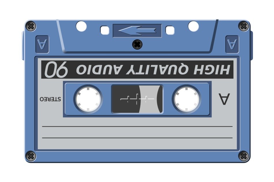 graphic image of blue audio cassette